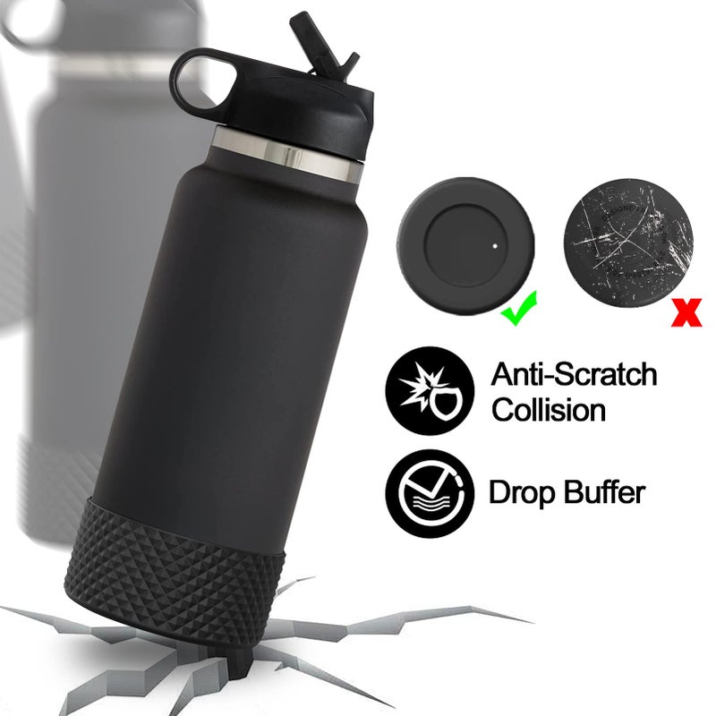 WUQID حذاء WUQID لزجاجة المياه، حذاء من السيليكون الماسي متوافق مع Stanleyy Tumbler 20-40oz وزجاجة Hydroo Flask 12oz-24oz، يقلل من غطاء الأكمام لمزيد من الزجاجات/الأكواب السفلية من 2.83-2.95 بوصة - Image 3